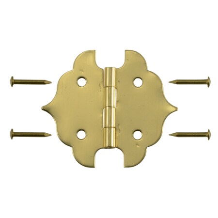 Midwest Fastener 1-1/8 x 1-5/16" Solid Brass Ornamental Hinges 3PK 37142